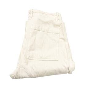 Zara The Marine Straight Cream Carpenter Style Denim Jeans Size Small